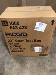 lot 24 image: RIDGID 22 in. Pro Tool Box, Black, Lot of 2, Customer return, Review all pictures