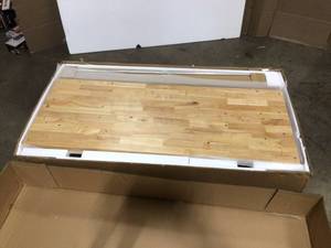 lot 25 image: Husky 62 in. Adjustable Height Workbench Table with 2-Drawers in Black Open Box, Review all pictures