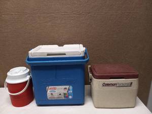 lot 7 image: 3 COLEMAN COOLERS
