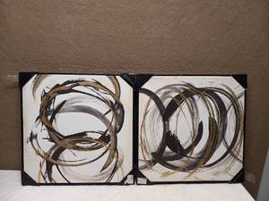 lot 57 image: BLACK AND WHITE MINIMALISTIC PAINTING
