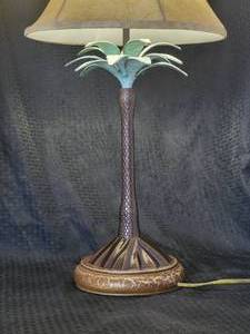 lot 69 image: Hollywood Regency Palm Table Lamp