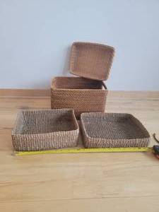 lot 105 image: Woven Baskets & Trays Group