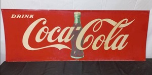lot 1 image: Amazing Large Vintage Metal Coca-Cola Coke Sign from a MN Cafe