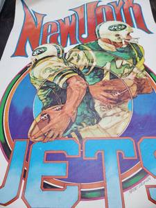 lot 43 image: Vintage 1970 Jets NFL Collector Series Poster