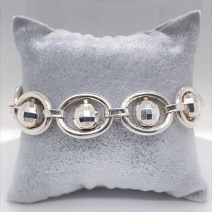 Groovy Disco Ball Themed 7 12 Estate Bracelet.  Stamped ITALIAN
