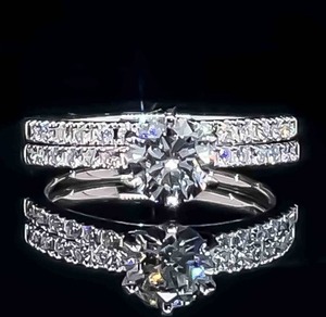 1.01ctw Diamond Solitaire 2-Piece Bridal Ring Set - Womens Matching Wedding Engagement Ring Bundle in 14k White Gold $8,200 Retail VIDEO
