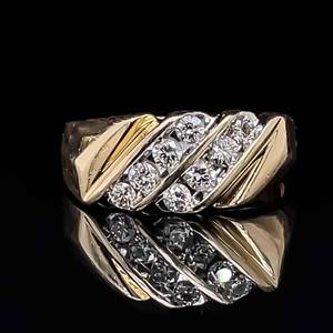 Gents Diamond Ring 0.80ctw. Dual Channel set in 14k Yellow Gold Act Now, Too Good to Miss $3900.00 VIDEO