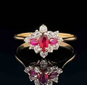 0.97ctw. Diamond &amp Ruby Ring in 14k Yellow Gold $3,475 Retail VIDEO