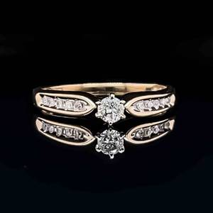 Diamond Solitaire Channel Six-Prong Engagement Ring in 14k Yellow Gold VIDEO