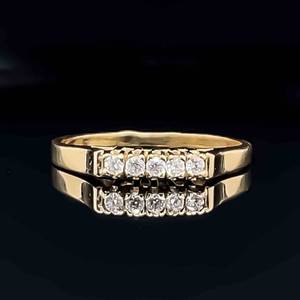 Cubic Zirconia Square Top Ring in 14k Yellow Gold