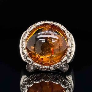 Large and Unique Amber Estate Ring VIDEO