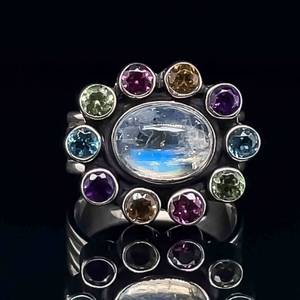Bright Multi-Gem Estate Ring VIDEOS