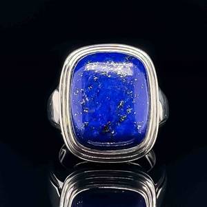 Beautiful Blue Lapis with Pyrite Estate Ring VIDEO