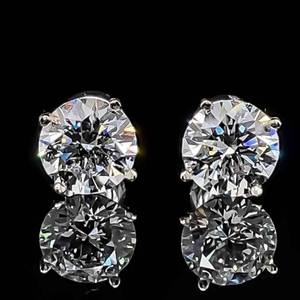 IDEAL CUT 4.27ctw Round Diamond Solitaire VS ClarityF Color Stud Earrings in 14k White Gold Screw Backs $24,000 Retail VIDEO
