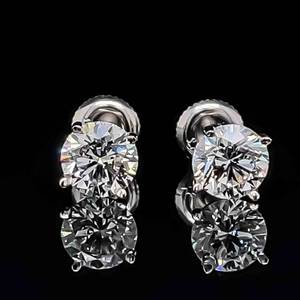 2.26ctw Diamond Round Solitaire Stud Earrings in 14k White Gold $9,800 Retail VIDEO