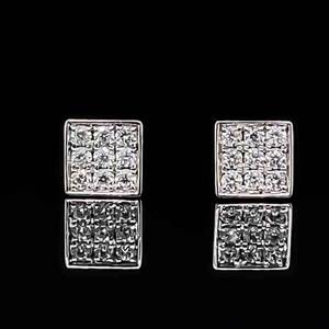 0.36ctw Diamond Illusion Square Stud Earrings in 14k White Gold $1950 Retail VIDEO