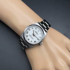 Rolex 68240 Oyster Perpetual Datejust Watch, SS Oyster Bracelet, White Roman Dial $6000 Retail VIDEO