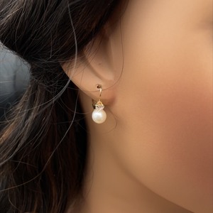 Vibrant 14K Pearl & CZ Drop Earrings for a Fresh Style