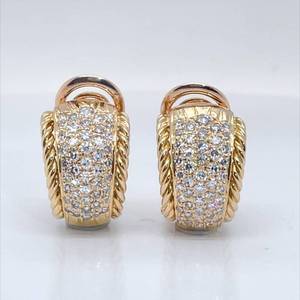 High-End 18k Yellow Gold Diamond Earrings .70ctw. Pave Set with Incredible Sparkle. Fine Estate Jewelry See VIDEO