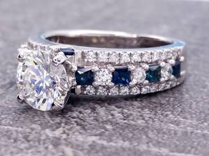 Vera Wang 3 12 Carat Diamond & Natural Sapphire Ring in 14k White Gold $15,500 Retail VIDEO