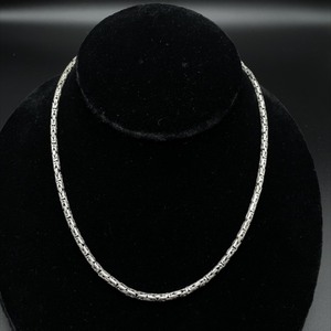 925 Sterling Silver Byzantine Chain Necklace 20 Crafted Precision and Seamless Design.