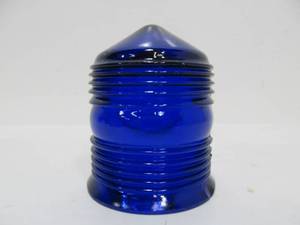 lot 22 image: Vintage Cobalt Blue Glass Auto or Boat Light Cover