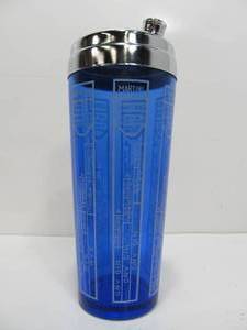 lot 27 image: Orig 1930s Cobalt Blue Glass & Chrome Cocktail Shaker wDrink Recipes