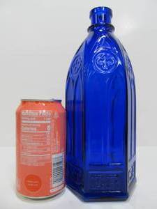 lot 34 image: LARGE Antique Cobalt Blue Glass CARTERS Cathedral Master Ink Bottle
