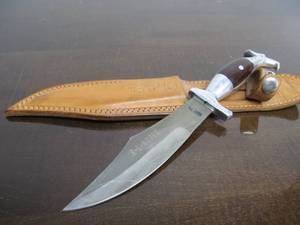 lot 53 image: Nice Vintage Mexican Fixed Blade Knife wEagle Handle