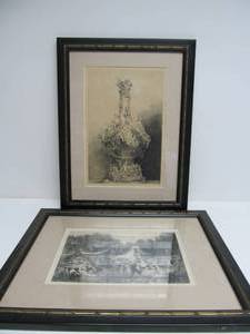 lot 107 image: Pair of Antique Victorian Framed Etchings