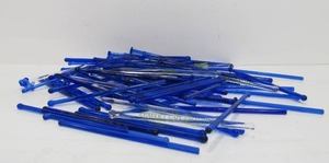 lot 109 image: Large Collection of Vintage 1930s-40s era Cobalt Blue Glass Advertising Cocktail Stir Sticks