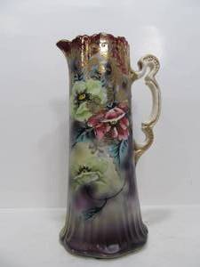 lot 137 image: Beautiful Antique Nippon Nishiki Large Pitcher or Tankard