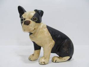 lot 146 image: Original Old Vintage Cast Iron Boston Terrier Door Stop