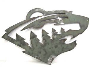 lot 199 image: Fantastic Large Heavy Gauze Torch-Cut MN WILD Logo 