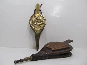 lot 156 image: 2 Sets of Vintage Fireplace Bellows
