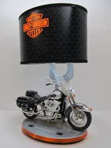 lot 163 image: Working HARLEY DAVIDSON Motorcycle Telephone Table Lamp