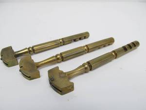 lot 184 image: 3 Antique Brass Glass Cutting Tools