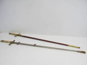 lot 189 image: 2 Antique Oddfellows Fraternal Swords