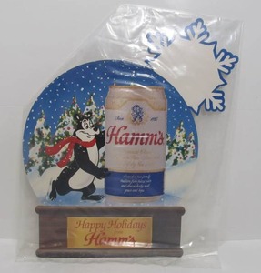 lot 231 image: NOS Vintage HAMMS Advertising Countertop Display Sign - Happy Holidays