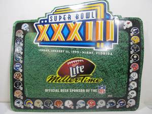 lot 237 image: Miller Lite Super Bowl 33 Advertising Beer Sign