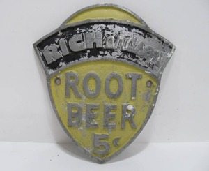 lot 240 image: Vintage RICHARDSON Root Beer Advertising PlaqueSign