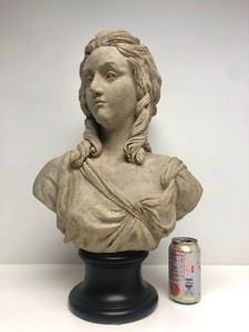 lot 287 image: Beautiful LARGE Heavy Vintage Cast Bust of a Young Woman