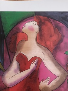 lot 318 image: Unframed Signed Linda Le Kinff Seriolithograph - Romane