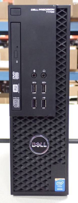 lot 32 image: Dell Precision T1700 PC  Intel Xeon CPU E3-1226 V3  3.30GHZ  16GB DDR3 RAM (2 x 8GB)  500GB HDD  Quadro K620  Includes CAB-AC, Display, VGA &amp USB-C Cables