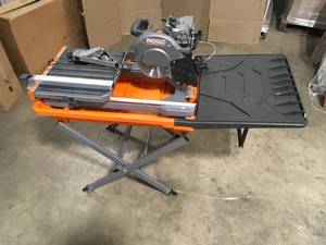 lot 13 image: RIDGID 12 Amp Corded 8 in. Tile Saw, Customer return, Open Box, Review all pictures