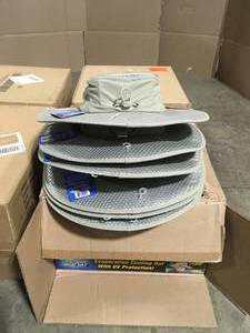 lot 29 image: Mix Lot of Fishing Hats, 20 pc, Open Box, Review all pictures