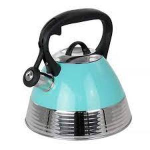 lot 10 image: Mr. Coffee 10-Cup Stainless Steel Whistling Tea Kettle in Turquoise