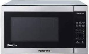 lot 1 image: Panasonic 1.3CuFt Stainless Steel Countertop Microwave Oven NN-SC668S