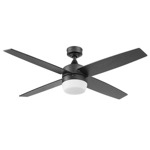 lot 48 image: Harbor Breeze Boltz II 52-in Matte Black Color-changing Indoor Ceiling Fan with Light Remote (4-Blade)