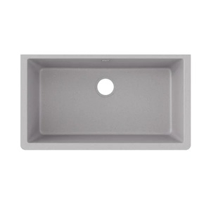 lot 50 image: NEW - Elkay Quartz Classic Greystone Quartz 33 in. Single Bowl Undermount Kitchen Sink